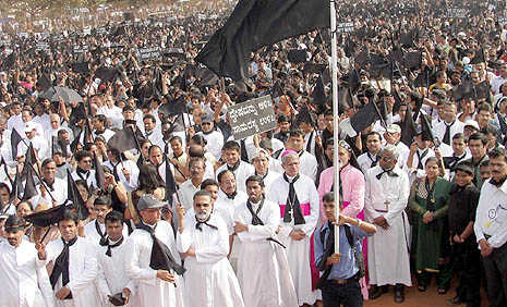 Christians march in 'black' protest