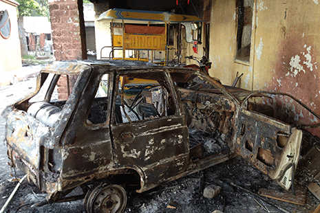 Bishop appeals for aid after arson attack