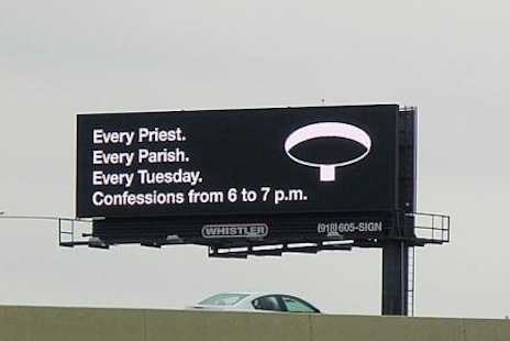 Billboard ads urge Catholics to return to confession 