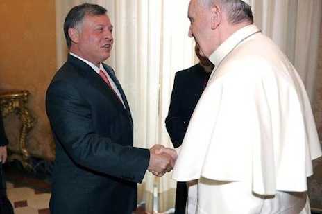 Pope meets King of Jordan to discuss Syria