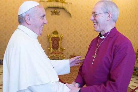 Pope and Anglican leader vow to fight trafficking together