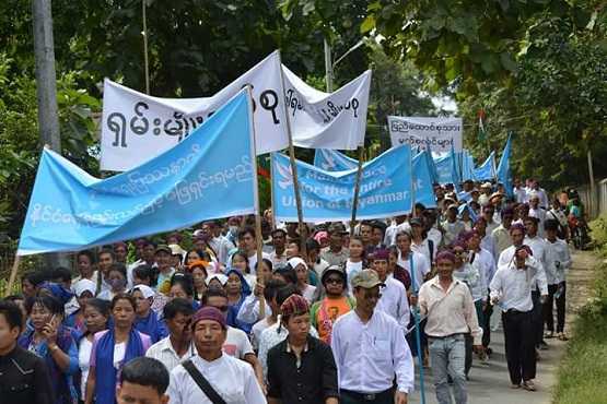 Protestors plead for end to civil war in Myanmar's north
