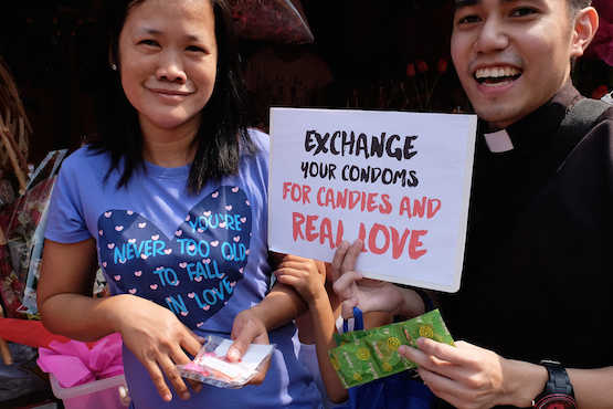 It's candies-vs-condoms face-off on Valentine's Day in Manila