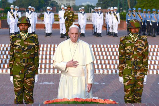 Pope touches down in Bangladesh