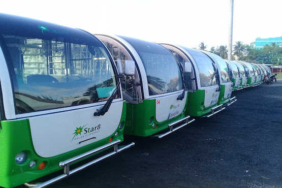 Eco-friendly vehicles roll out in Haiyan's ground zero