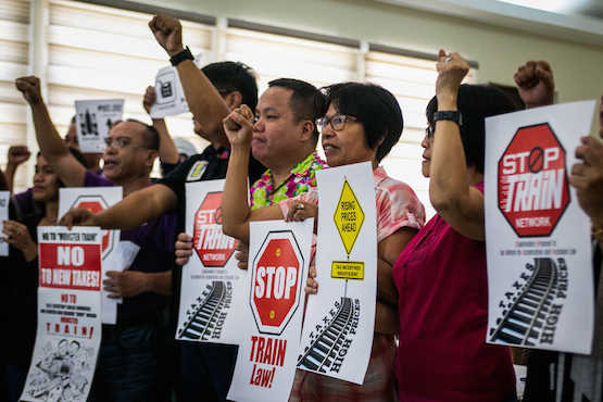 New Philippine tax law triggers protest campaign