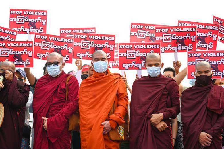 Buddhist monks divided over Myanmar resistance movement 
