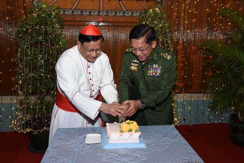 Cardinal Bo under fire for meeting Myanmar coup leader
