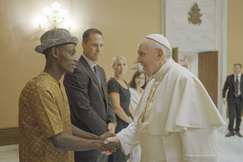 Pope Francis meets a youth delegation in the Vatican ahead of Laudati Si' Week