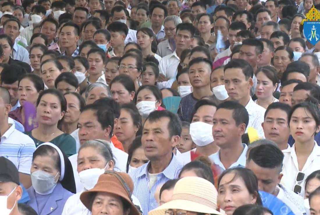 Pilgrims attend the Feast of St. Anthony of Padua at Trai Gao on June 13