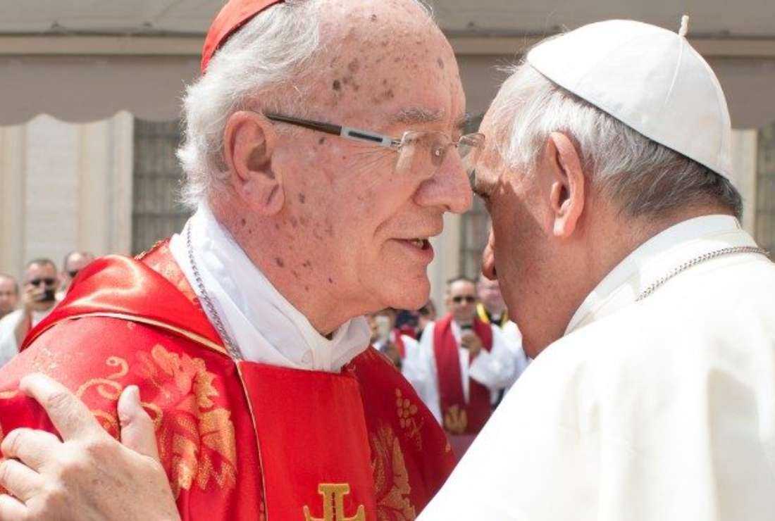 Late Cardinal Claudio Hummes (left) with Pope Francis