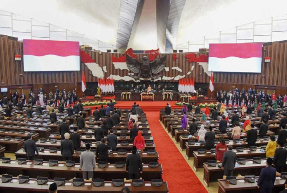A handout photo of Indonesia's parliament on August 14, 2020