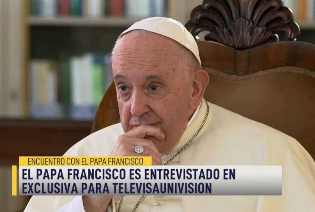 A screenshot of the Pope's interview