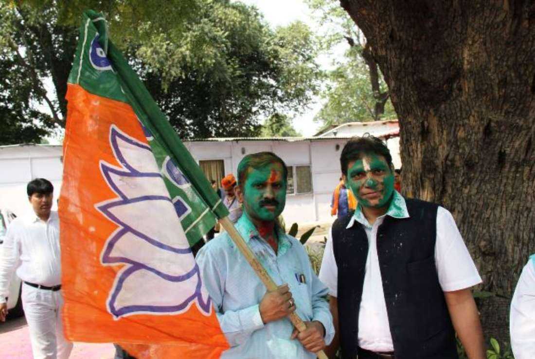Workers of India's Bharatiya Janata Party celebrate their party’s win in the general election, in New Delhi in May 2019. Most provinces ruled by the pro-Hindu party have an anti-conversion law in place