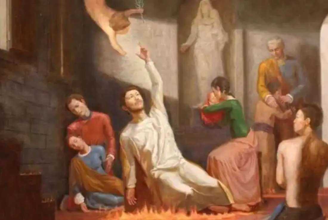 A painting by Osamu Giovanni Micico remembers the martyrs in the massacre of Catholics in Xiwanzi of China in the 19th and 20th centuries