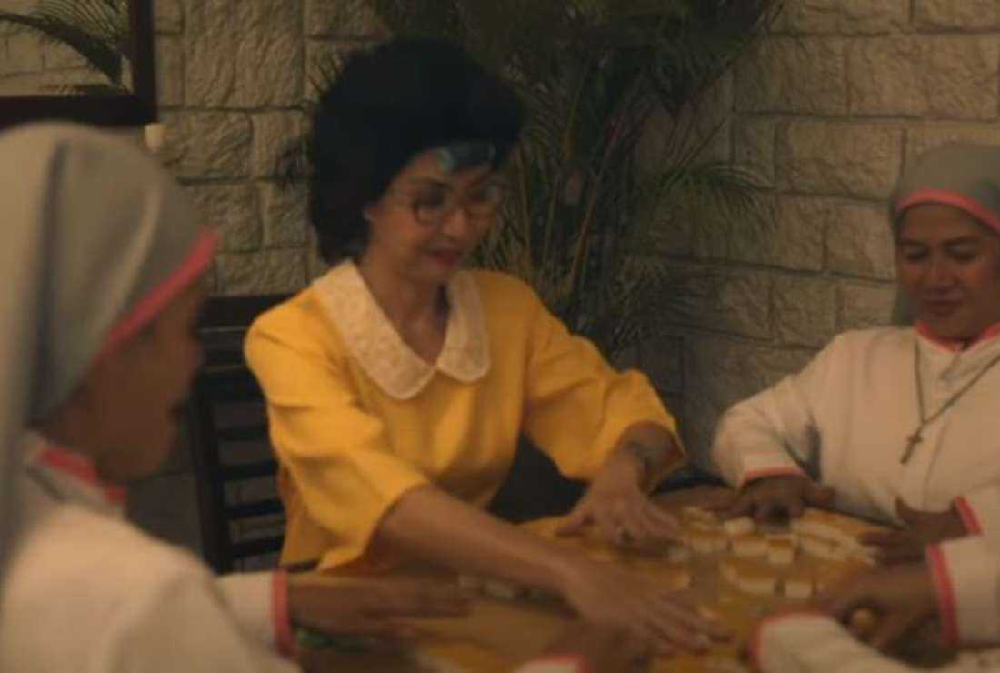 The trailer of the upcoming film 'Maid in Malacanang' shows former Philippine president, Corazon Aquino, playing mahjong, a Chinese solitaire game associated with gambling, with Carmelite nuns