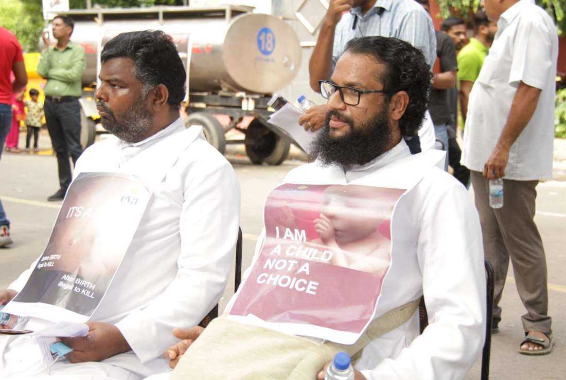 Christians and pro-life activists gather to observe the first National March for Life in New Delhi on Aug. 10