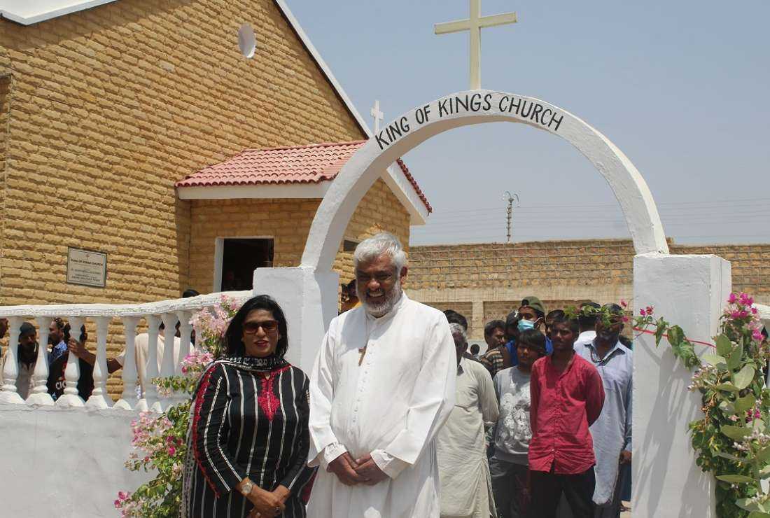 Samina Nawab, chairperson of Angel Welfare Trust, celebrates Easter at The King of Kings Church in Malir district prison in Karachi