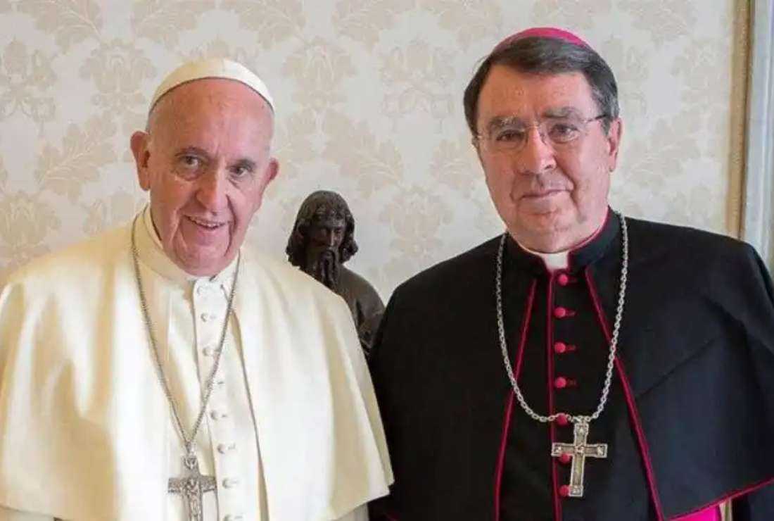 Pope Francis with Archbishop Christophe Pierre, apostolic nuncio to the United States