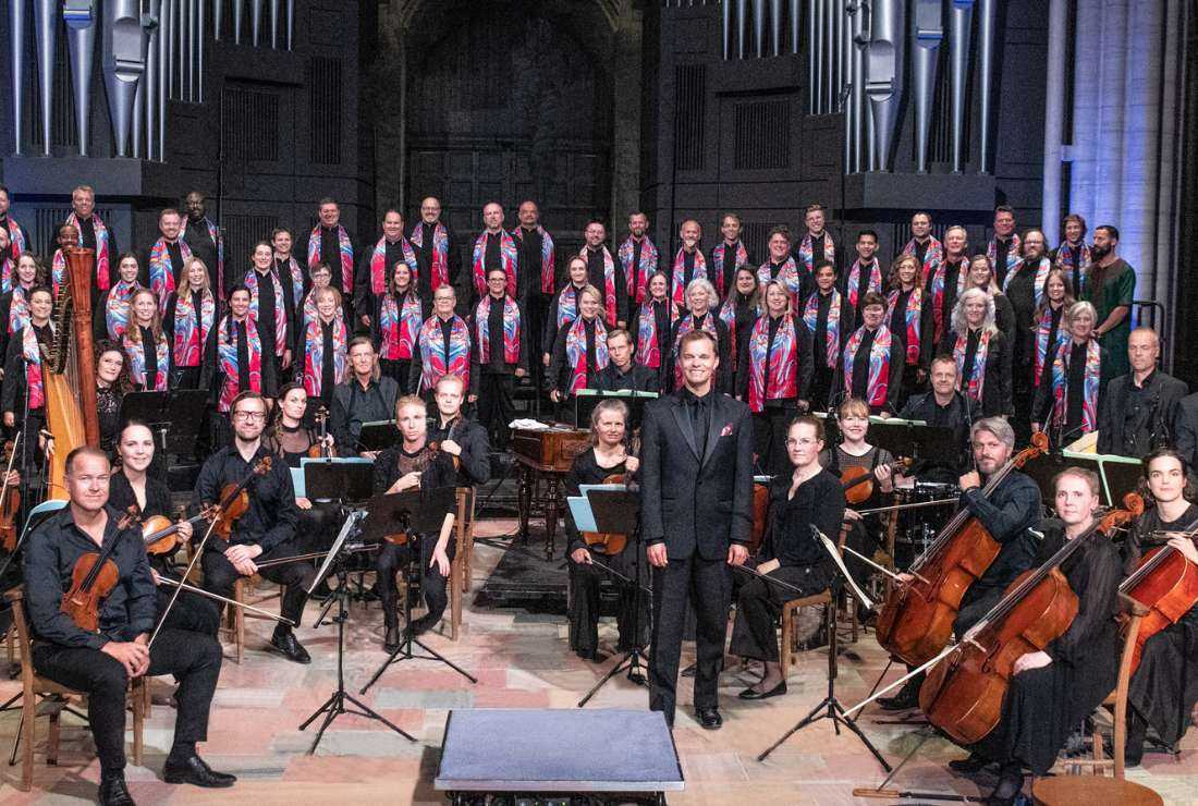 Members of the Together in Hope Project choir in Nidaros Cathedral, July 2022