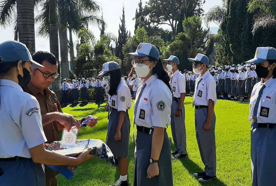 Students are seen at St. Francis Xavier Senior High School in Ruteng of Indonesia