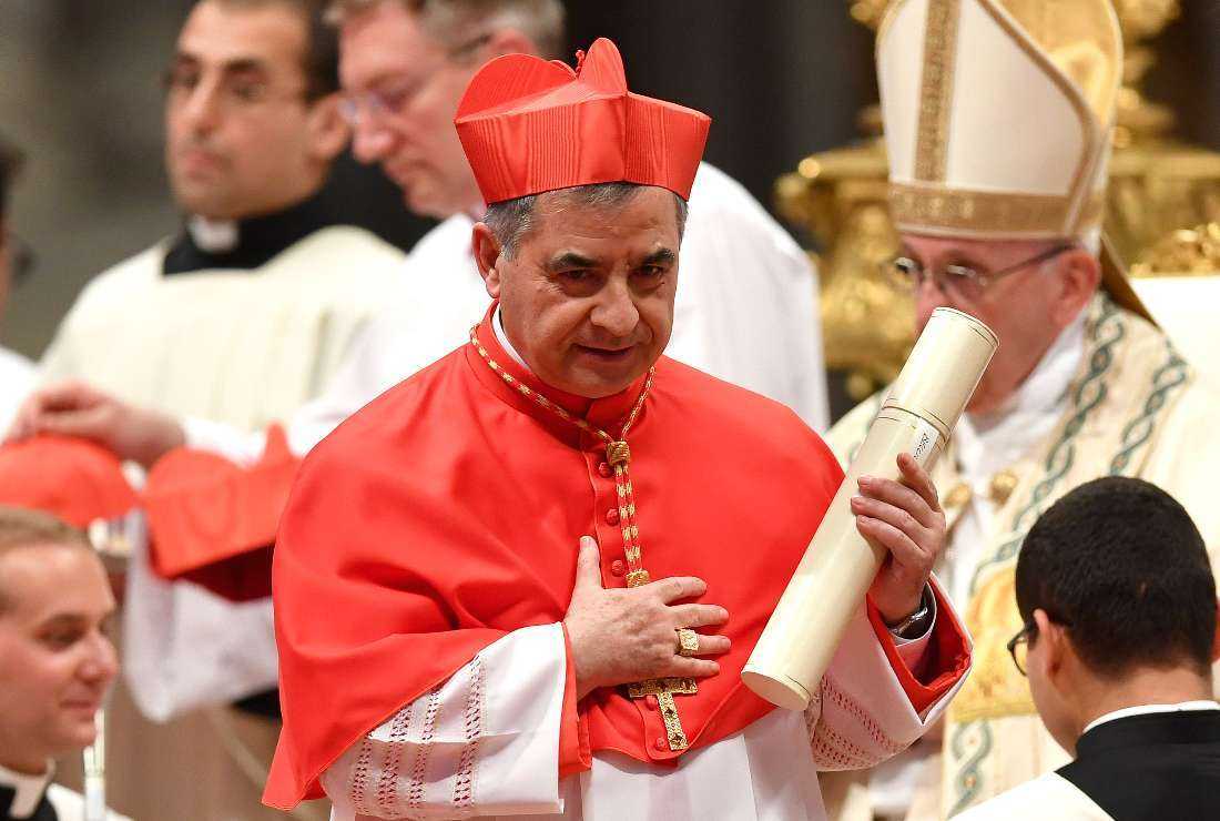 Italian Cardinal Giovanni Angelo Becciu at St Peter's Basilica in the Vatican on June 28, 2018