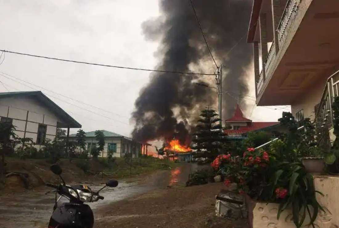 At least 18 homes and a government building were burned down in Chin state’s Thantlang township on Sept. 18 during a three-hour clash between the Chinland Defence Force and junta forces