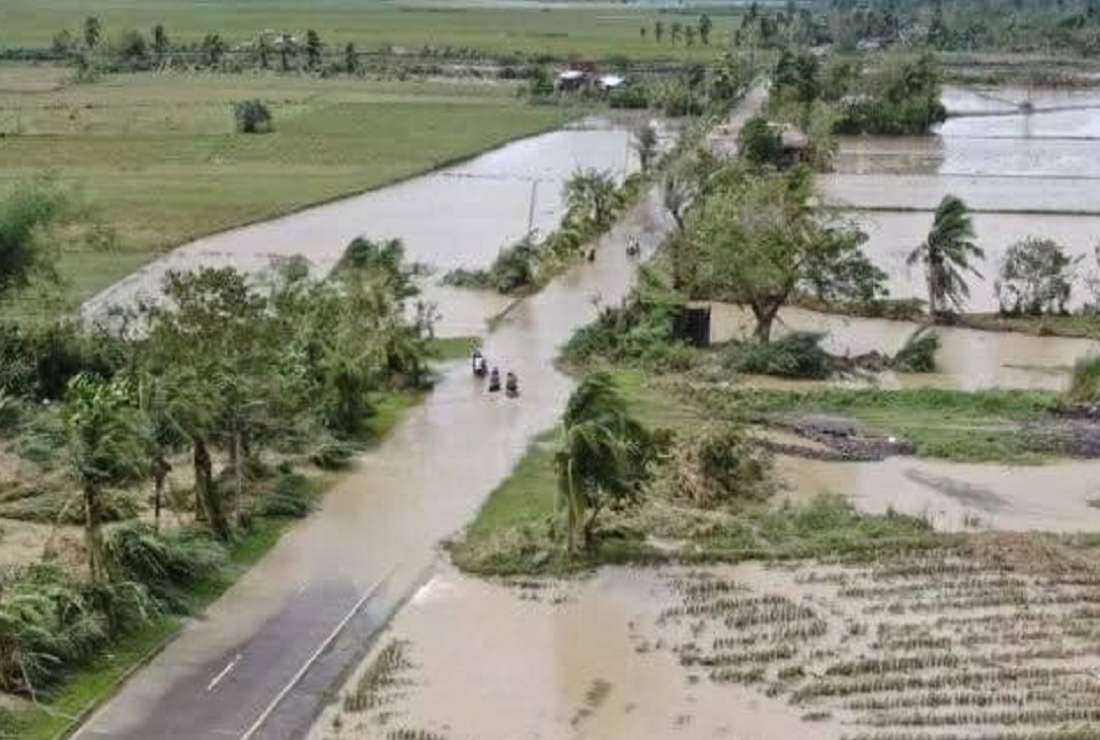 Flooded rice fields in Maguindanao province in the aftermath of Tropical Storm Nalgae, which made landfall in the southern Philippines on Oct 29