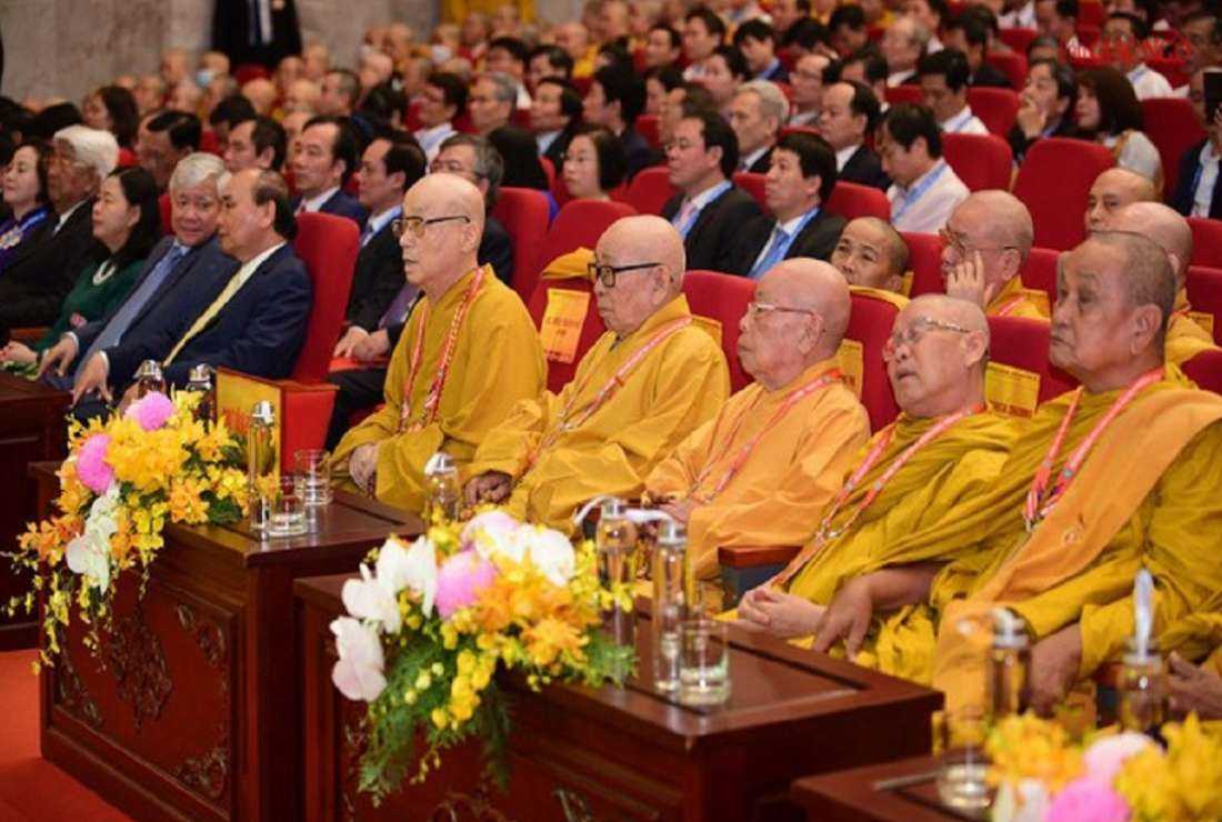 Buddhist dignitaries and government officials attend the National Buddhist Congress in Hanoi on Nov. 28