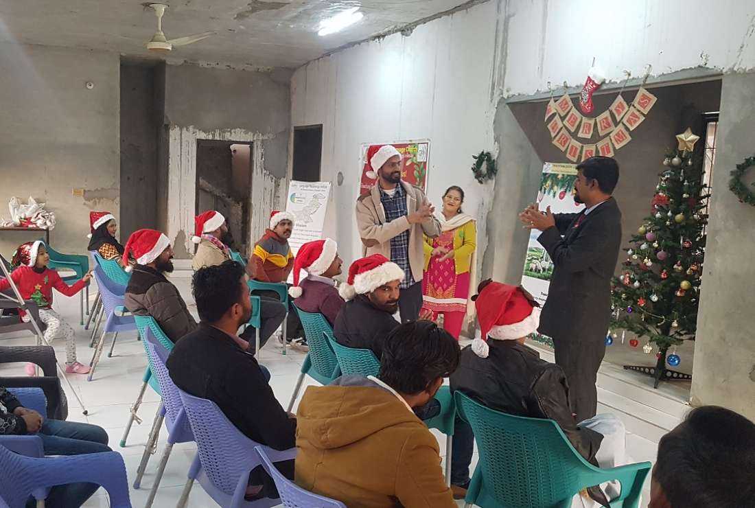 The Christmas event for deaf Christians at the Language Recordings Institute in Bahar Colony, Lahore on Dec. 18