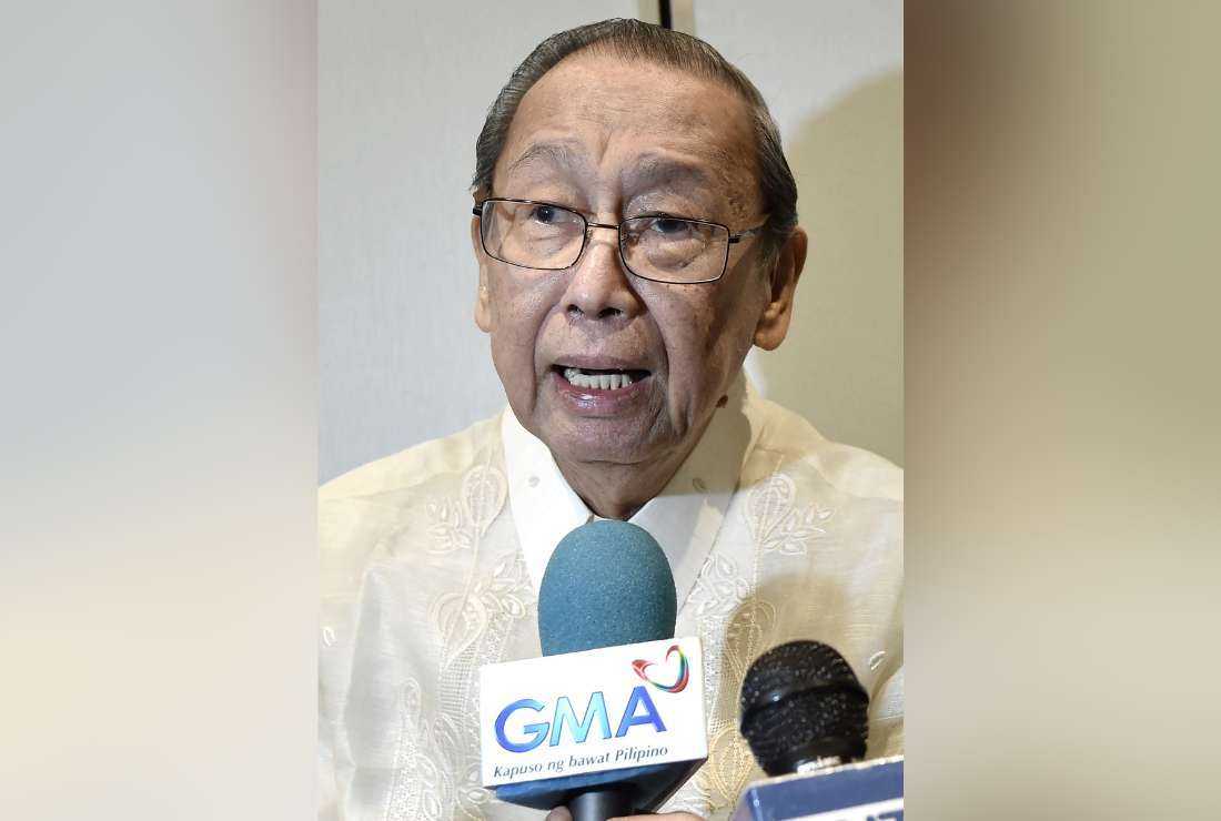 Chief of the National Democratic Front of Philippines (NDFP) Jose Maria Sison speaks during the opening ceremony of the formal peace talks between the Philippine government and the NDFP in Rome on Jan. 19, 2017