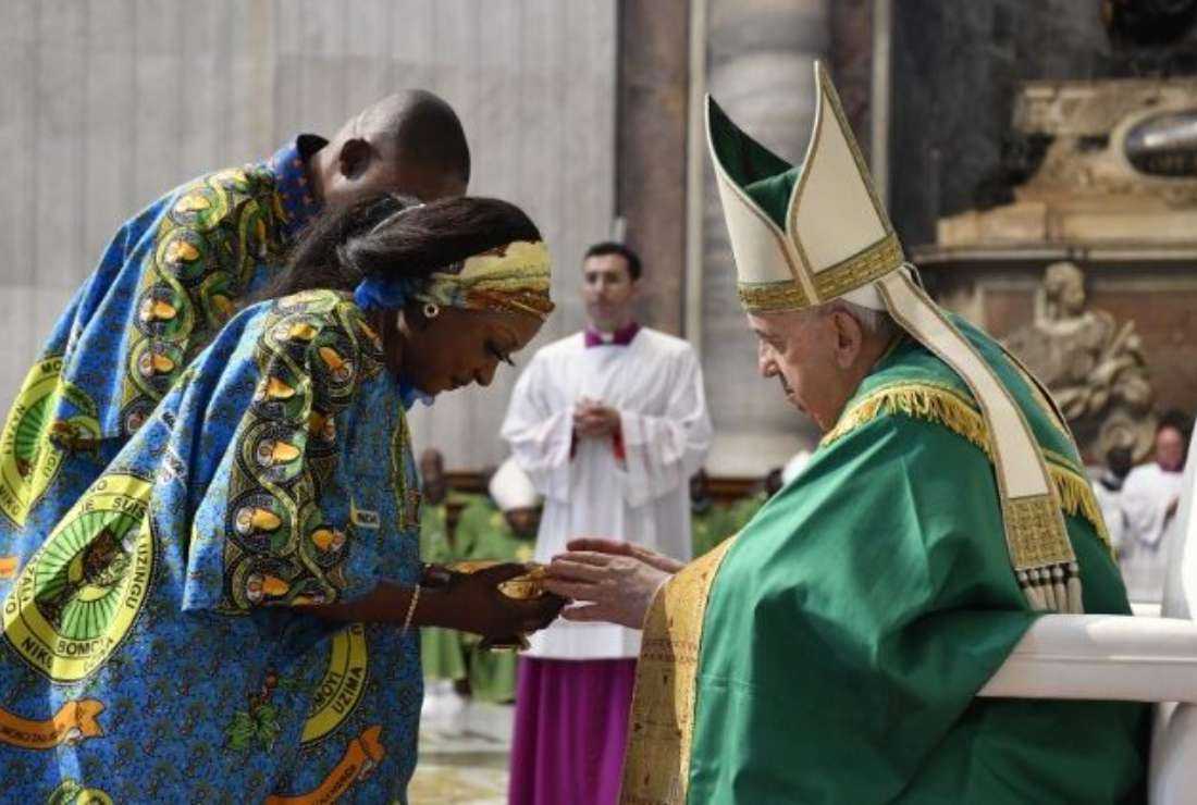 Pope Francis presides at Mass for the Congolese community of Rome earlier this year