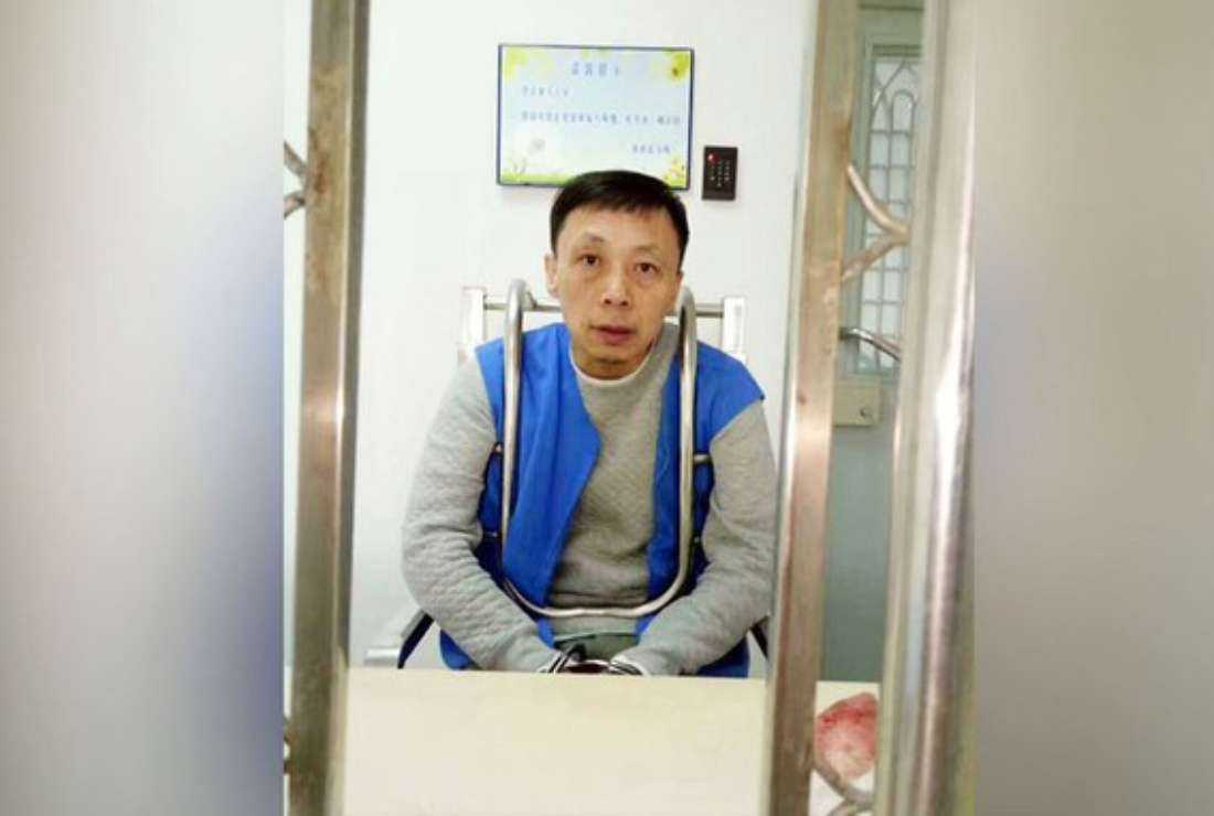 Chinese human rights activist Lin Mingjie is seen in prison