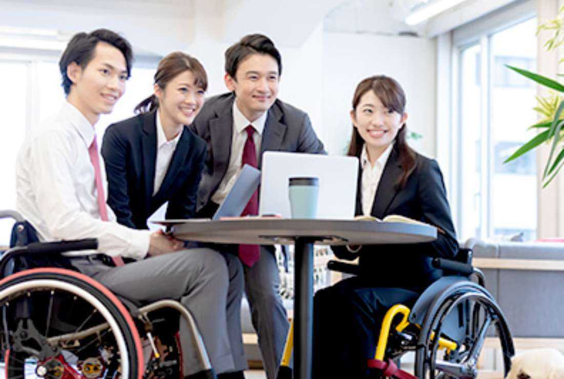 People with disabilities are seen at a center run by the Japanese Society for Rehabilitation of People With Disabilities