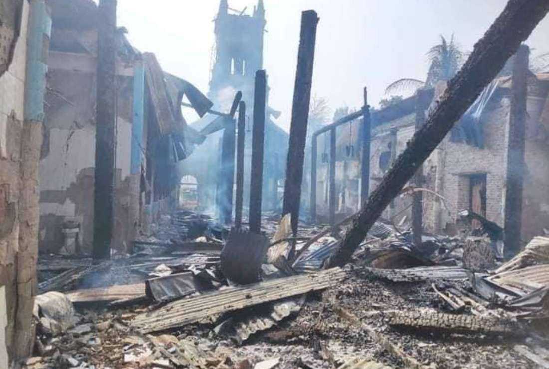 The 129-year-old Assumption Church in the Sagaing region was completely destroyed in a raid by junta forces on Jan.15