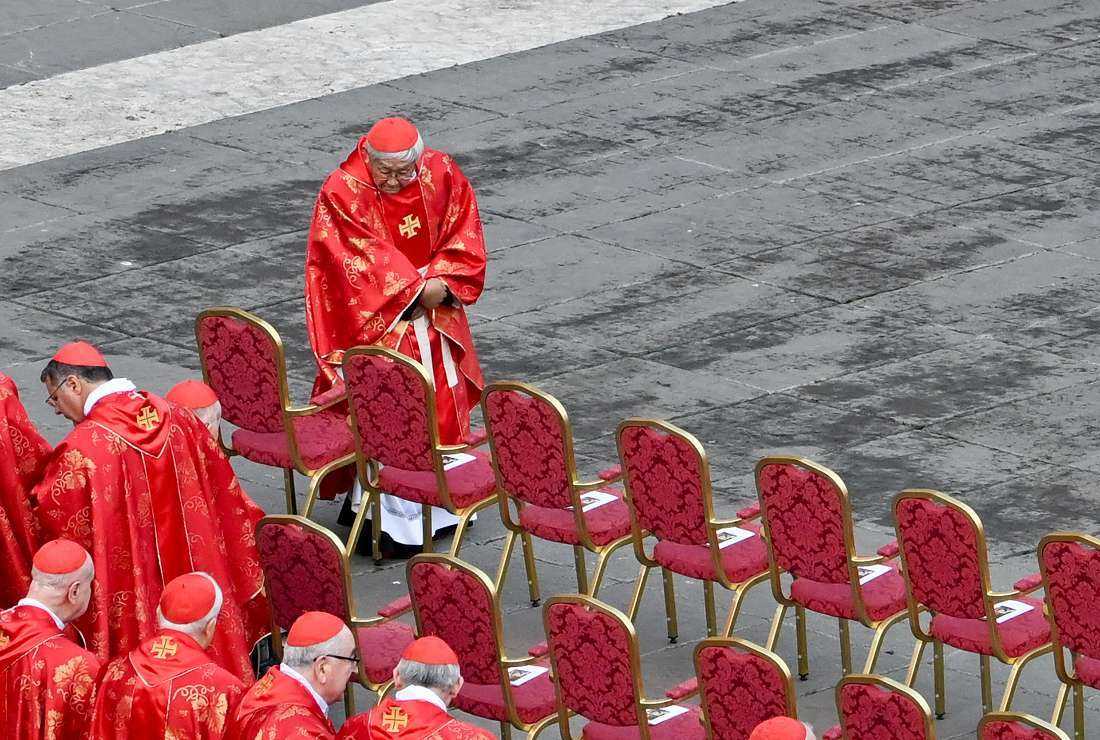 Hong Kong Cardinal Joseph Zen arriving during the funeral mass of Pope Emeritus Benedict XVI at St. Peter's square in the Vatican on Jan. 5