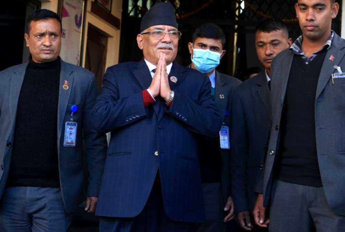 Nepal's former guerrilla leader Pushpa Kamal Dahal (second from left), better known by his nom de guerre Prachanda, was appointed as prime minister of the Himalayan nation for the third time on Dec. 25, 2022, after his Maoist party cobbled together a coalition following elections in November