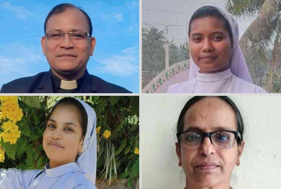 Father Mathew Das (clockwise from top left), Sisters  Promila Tirkey, Melamine Dantes, and Rossie Nongrum, who died in a road accident in the northeastern Indian state of Meghalaya