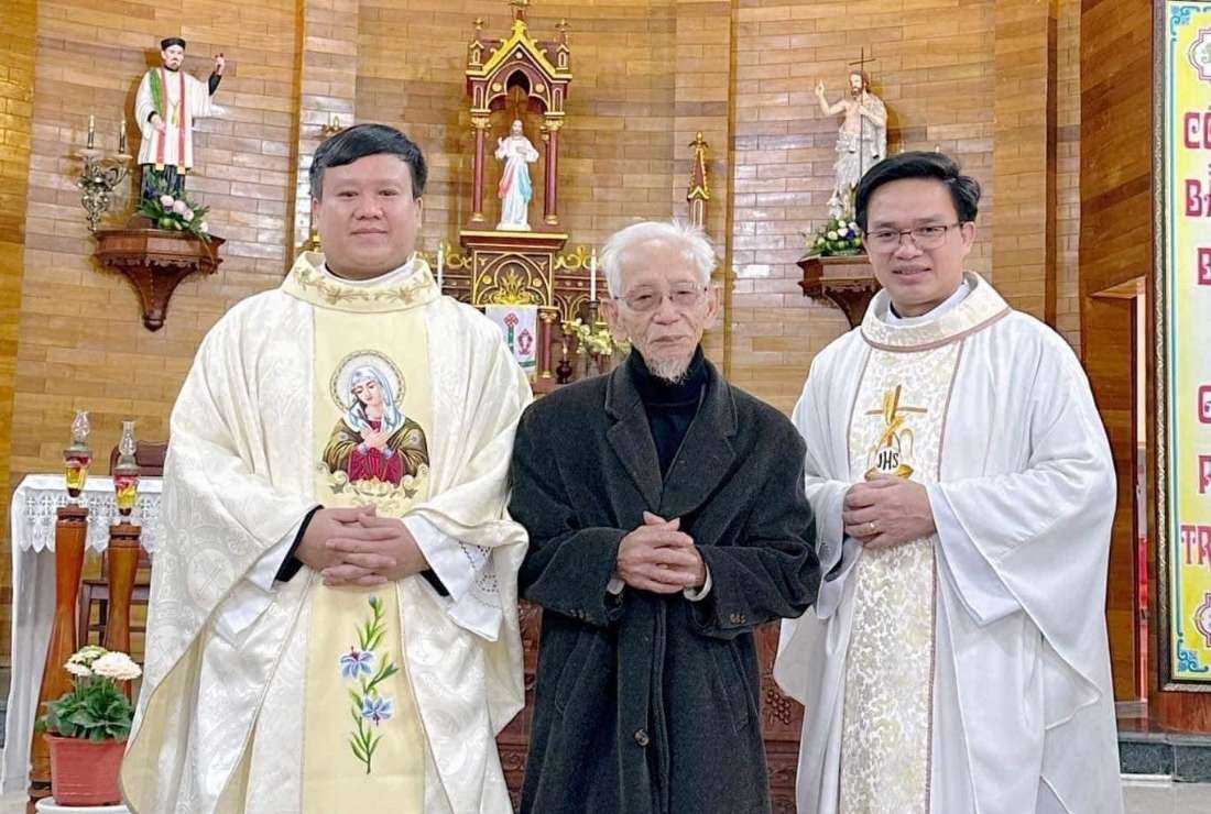 Ho Huu Hoa (left), a former Vietnamese fortune teller who was jailed for brokering a bribe in 2021 was ordained a Catholic priest in December last year