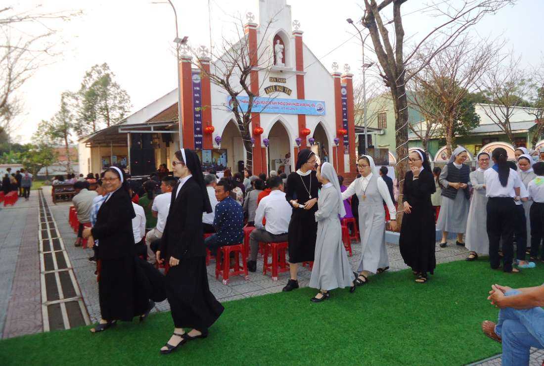 People attend a special Mass to mark the 23rd anniversary of Blessed Andrew Phu Yen’s beatification on March 5 at Phuoc Kieu subparish in Quang Nam province