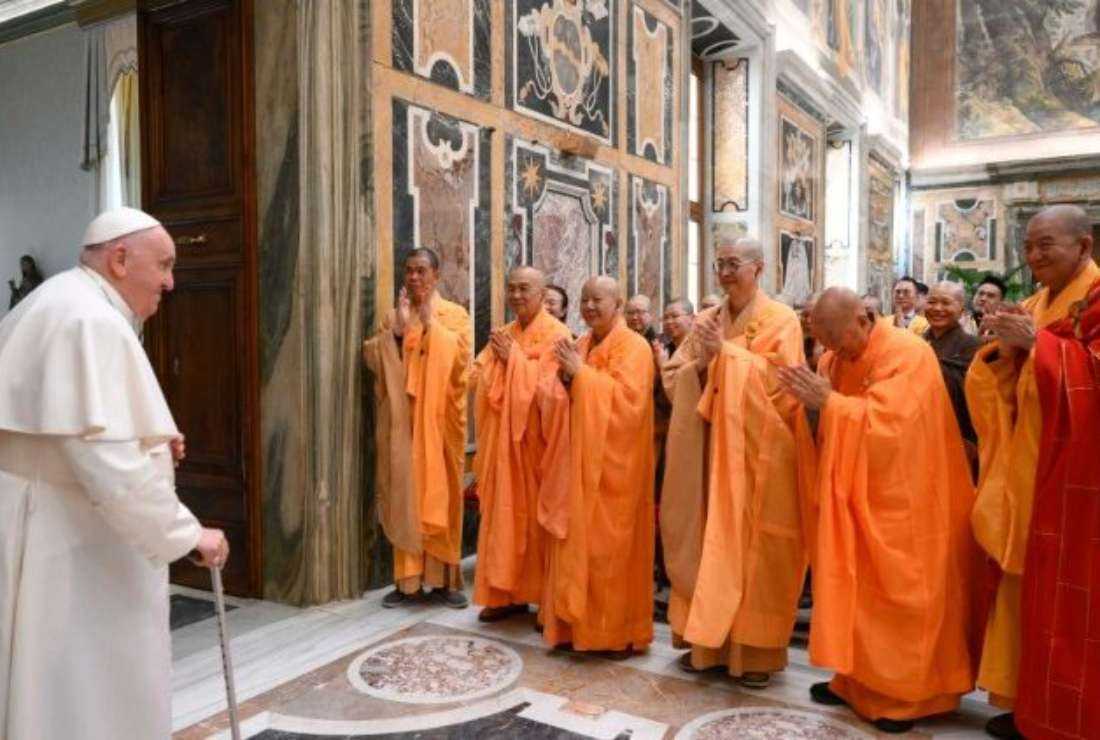 Pope meeting the United Association of Humanistic Buddhism