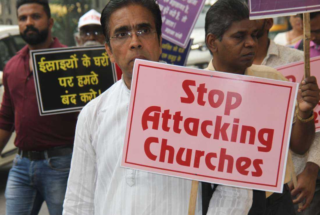Christians protest against atrocities in New Delhi in 2019