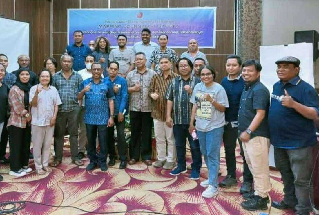 Representatives of the Working Group for the Safety of Papuan Land Journalists at the launch on April 1