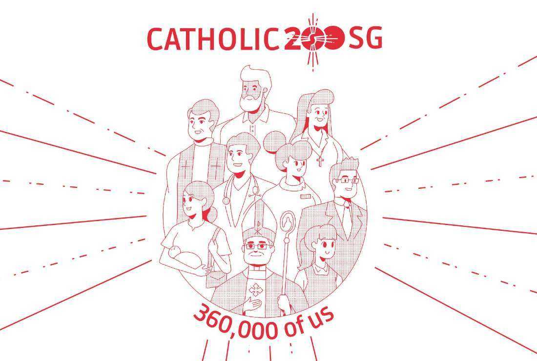 The logo commemorating the 200th year of the beginning of Catholicism in Singapore