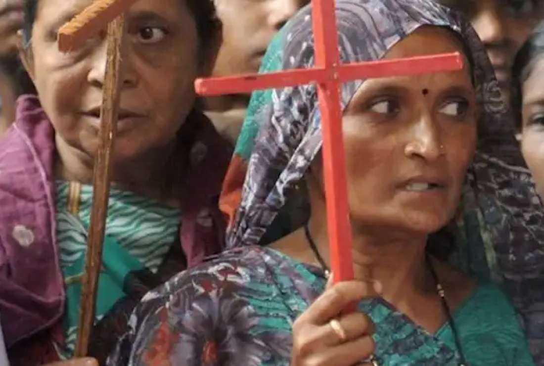 Indian Dalit Christians hold a 2012 protest in New Delhi for equal rights. India has joined a list of worst offenders for religious persecution in a report by a US government agency