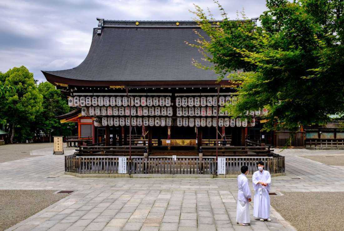 Yasaka Shrine in Kyoto, western Japan, is seen in this file image. Various religious corporations are accused of 'extra-legal' online sales for tax breaks