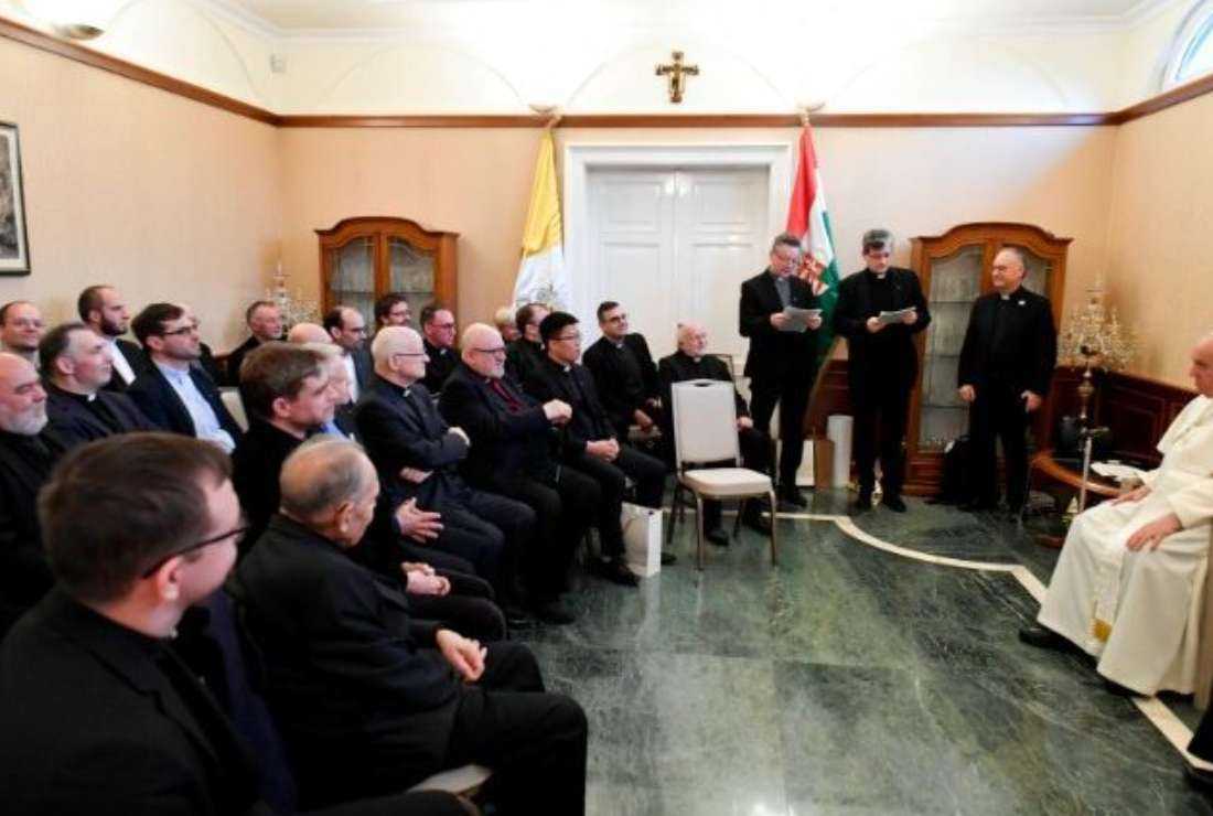 Pope Francis meets with Jesuits in Hungary on 29 April 2023