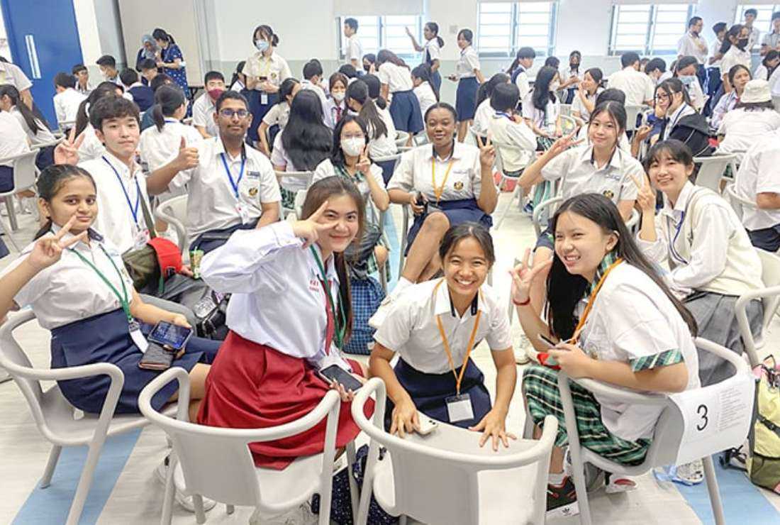 Students at Assumption English School (AES) of Singapore and their newly-minted foreign friends making human fraternity real at Asian Young Leaders for Human Fraternity