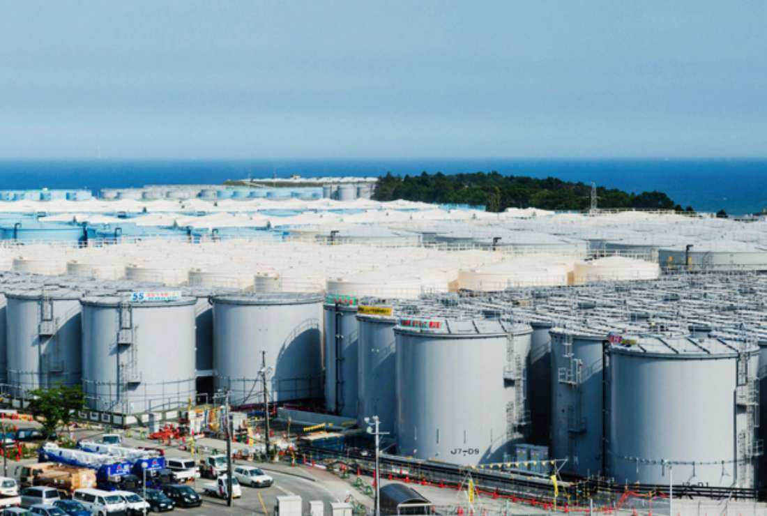 The contaminated water from the quake-hit Fukushima nuclear plant is stored in large tanks