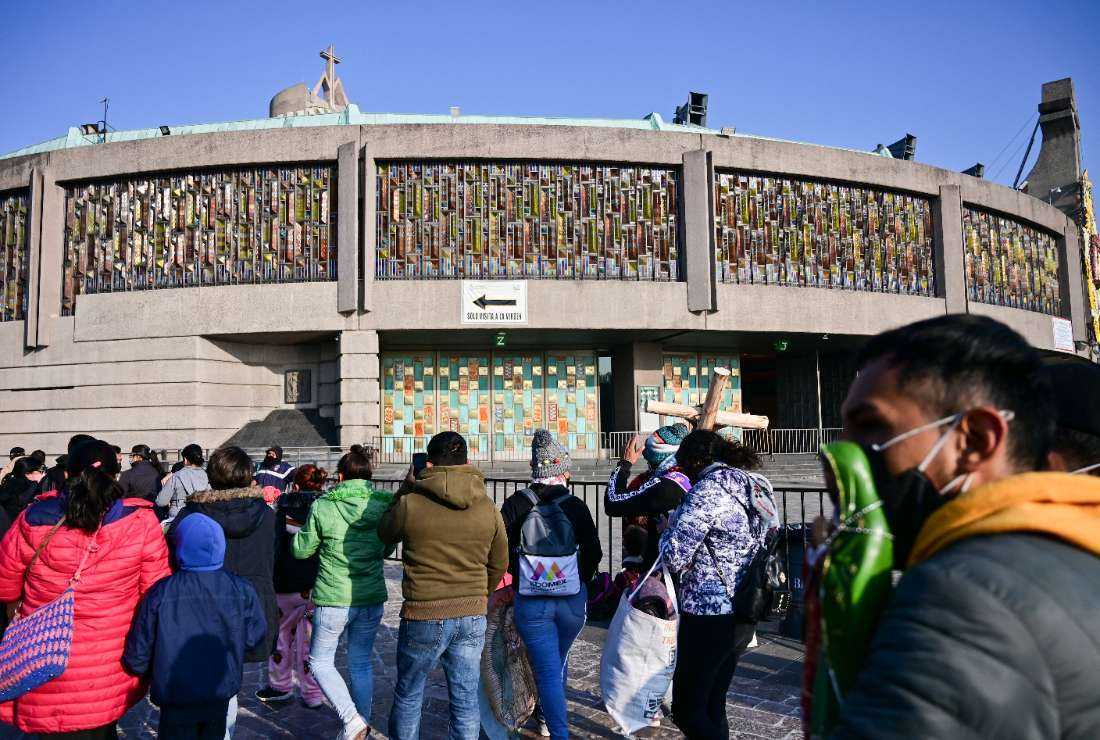 Pilgrims arrive at the Basilica of Guadalupe in Mexico City, on Dec. 12, 2021, on the day of the apparition of the Our Lady of Guadalupe to Juan Diego in 1531